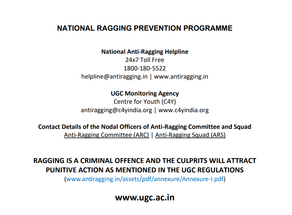 National Ragging Prevention 